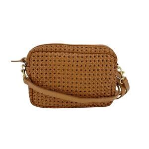 Clare V Tan Woven Crossbody Bag